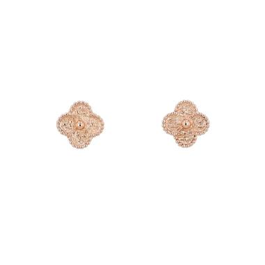 Paire de boucles d'oreilles Van Cleef & Arpels Sweet Alhambra en or rose