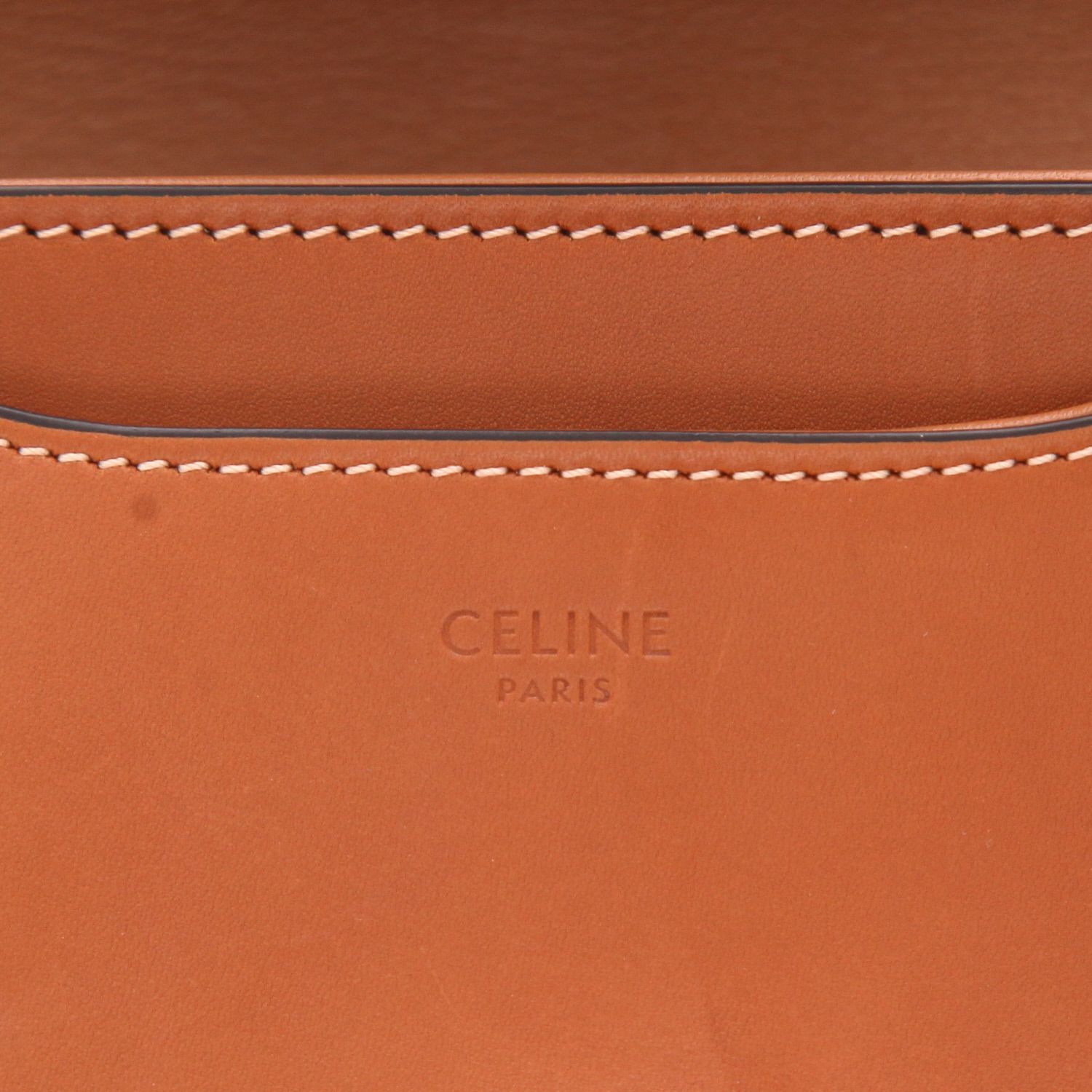Bolso bandolera Celine 16 Besace de piel marrón - Detail D2