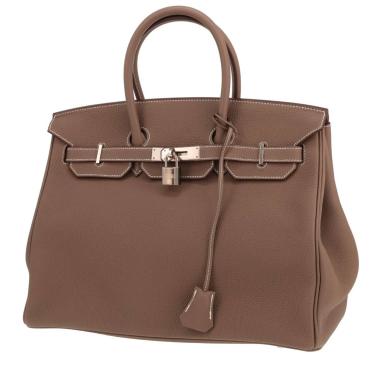Hermès Birkin 35 cm handbag in Togo leather, in the ‘Étoupe’ colour