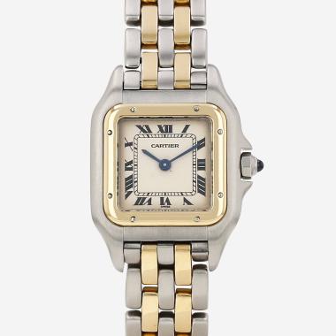 Montre Cartier Panthère petit modèle  en or et acier Ref: Cartier - 6692  Vers 1990