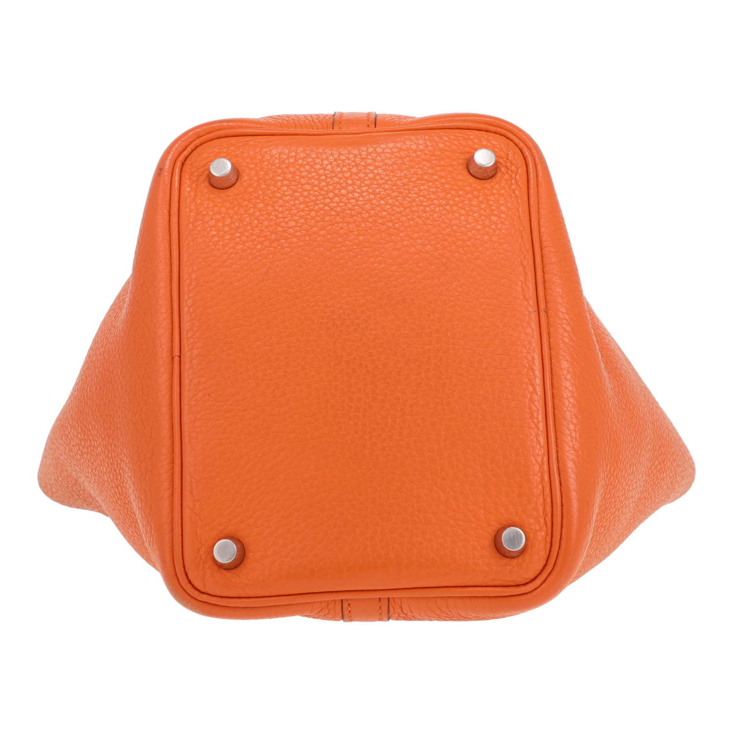 Hermès  Picotin 18 cm handbag  in orange togo leather - Detail D1