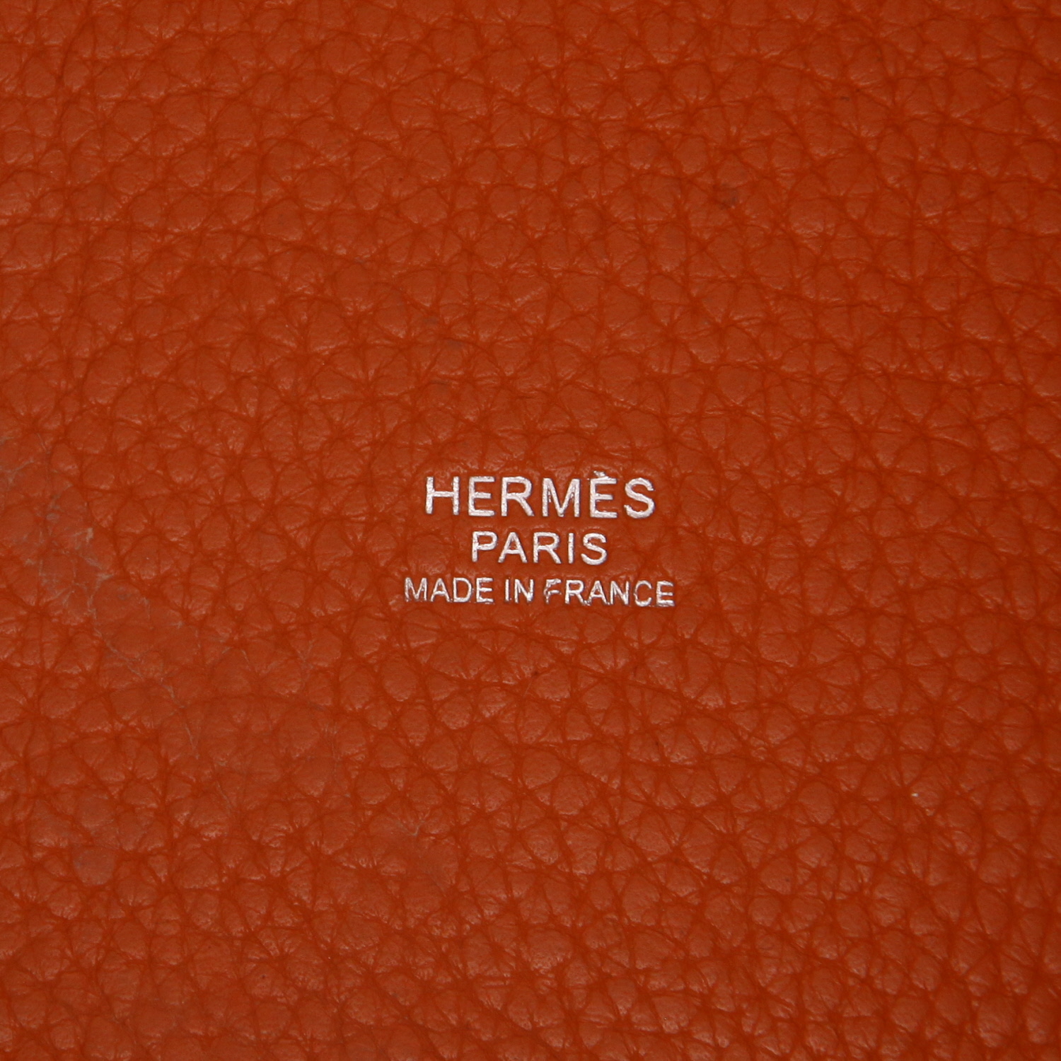 Bolso de mano Hermès  Picotin 18 cm en cuero togo naranja - Detail D2