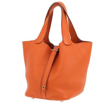 Hermès  Picotin 18 cm handbag  in orange togo leather