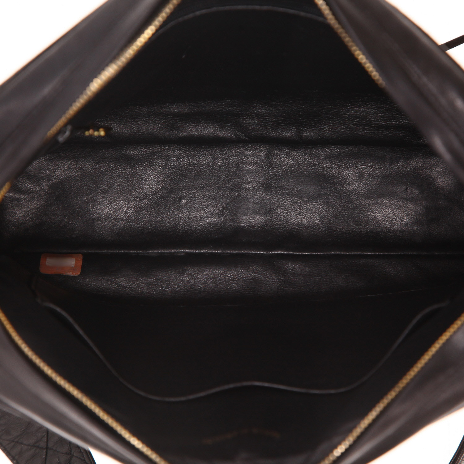 Bolso de hombro Chanel vintage de piel acolchada negra - Detail D3