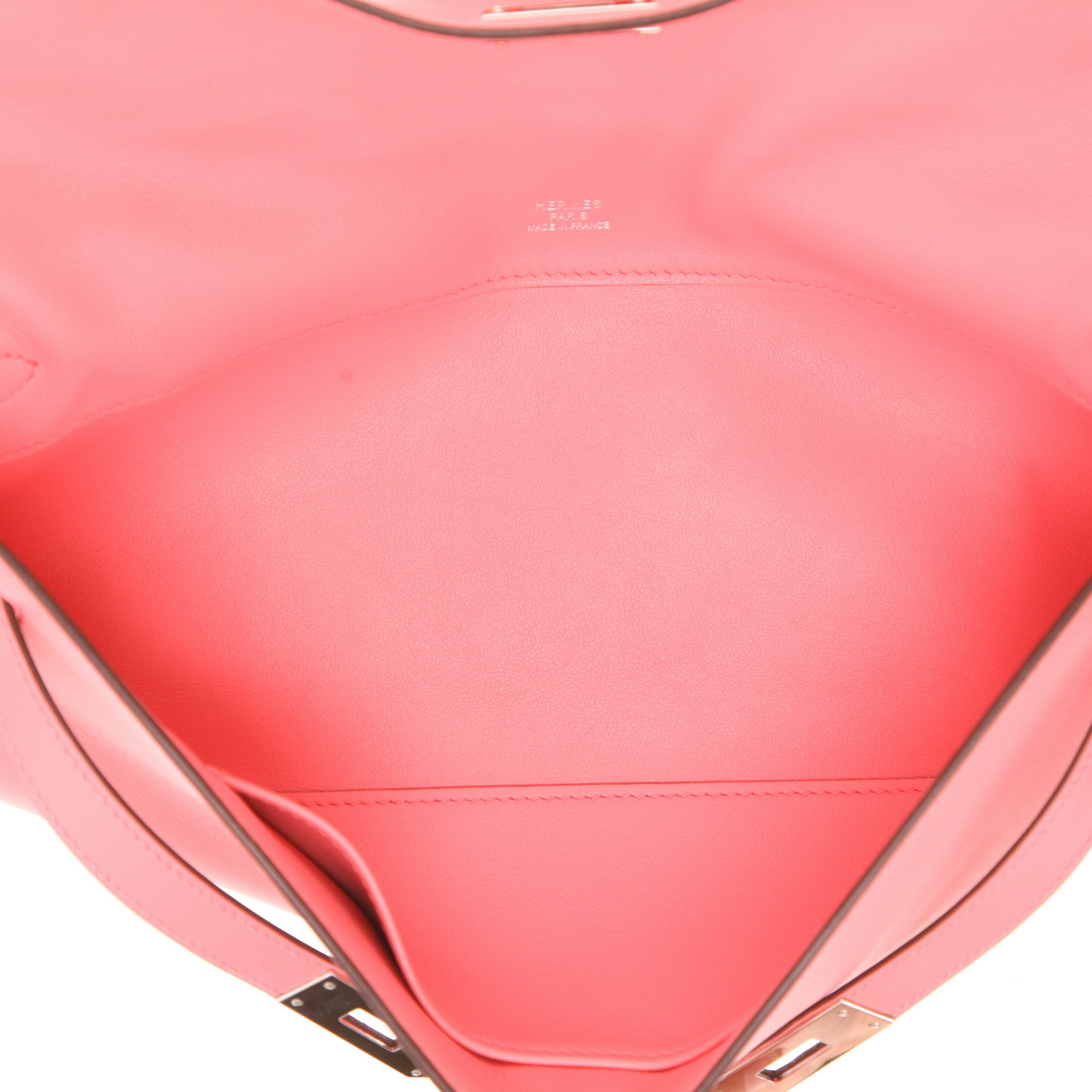 Bolso Hermès Kelly Cut de piel Swift rosa Azalée - Detail D3