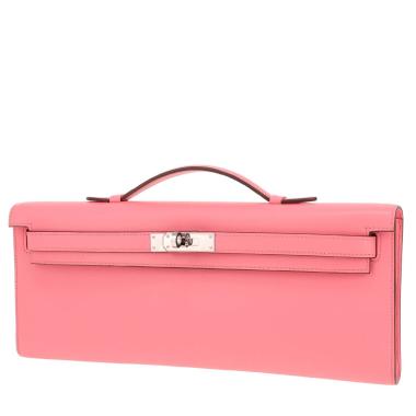 Bolso Hermès Kelly Cut de piel Swift rosa Azalée