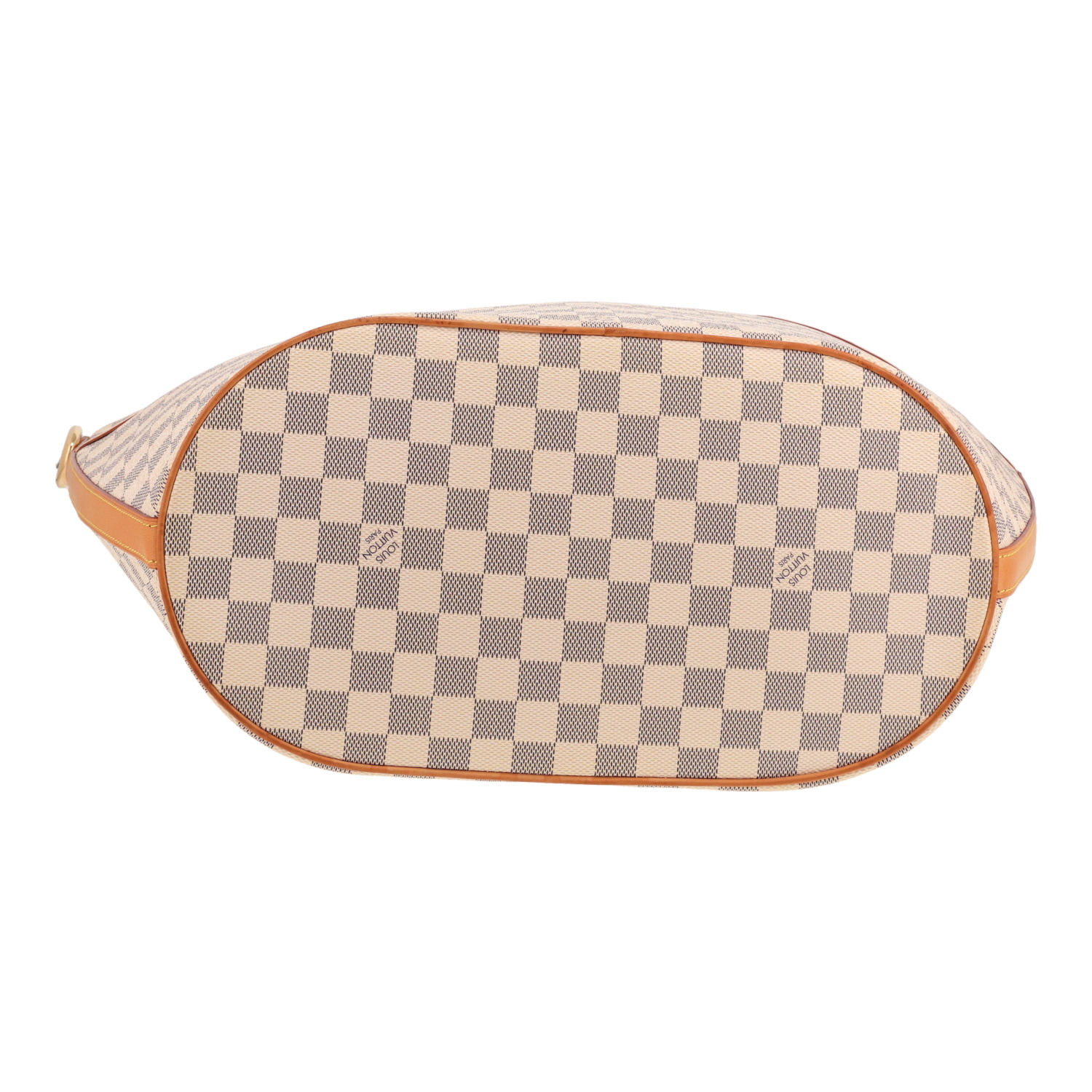 Bolso Cabás Louis Vuitton  Pampelonne modelo grande  en lona a cuadros azul celeste y cuero natural - Detail D1