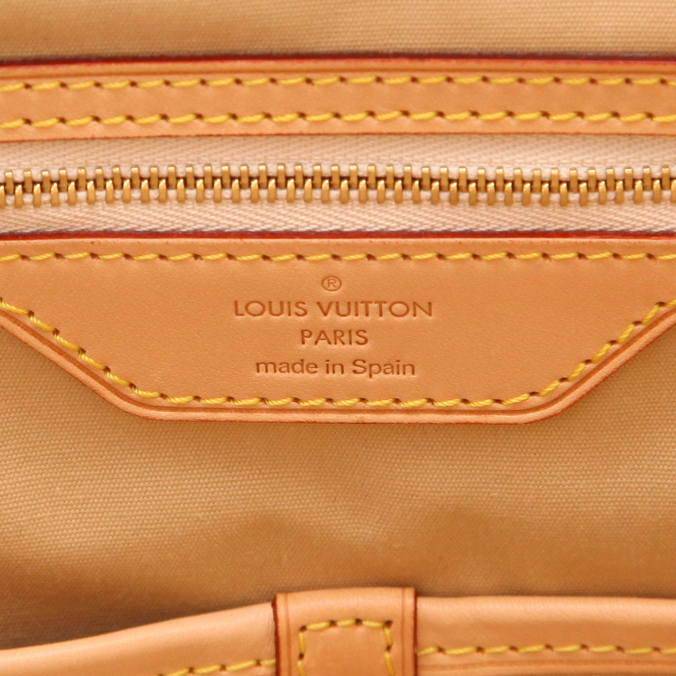 Sac cabas Louis Vuitton  Pampelonne grand modèle  en toile damier azur et cuir naturel - Detail D2