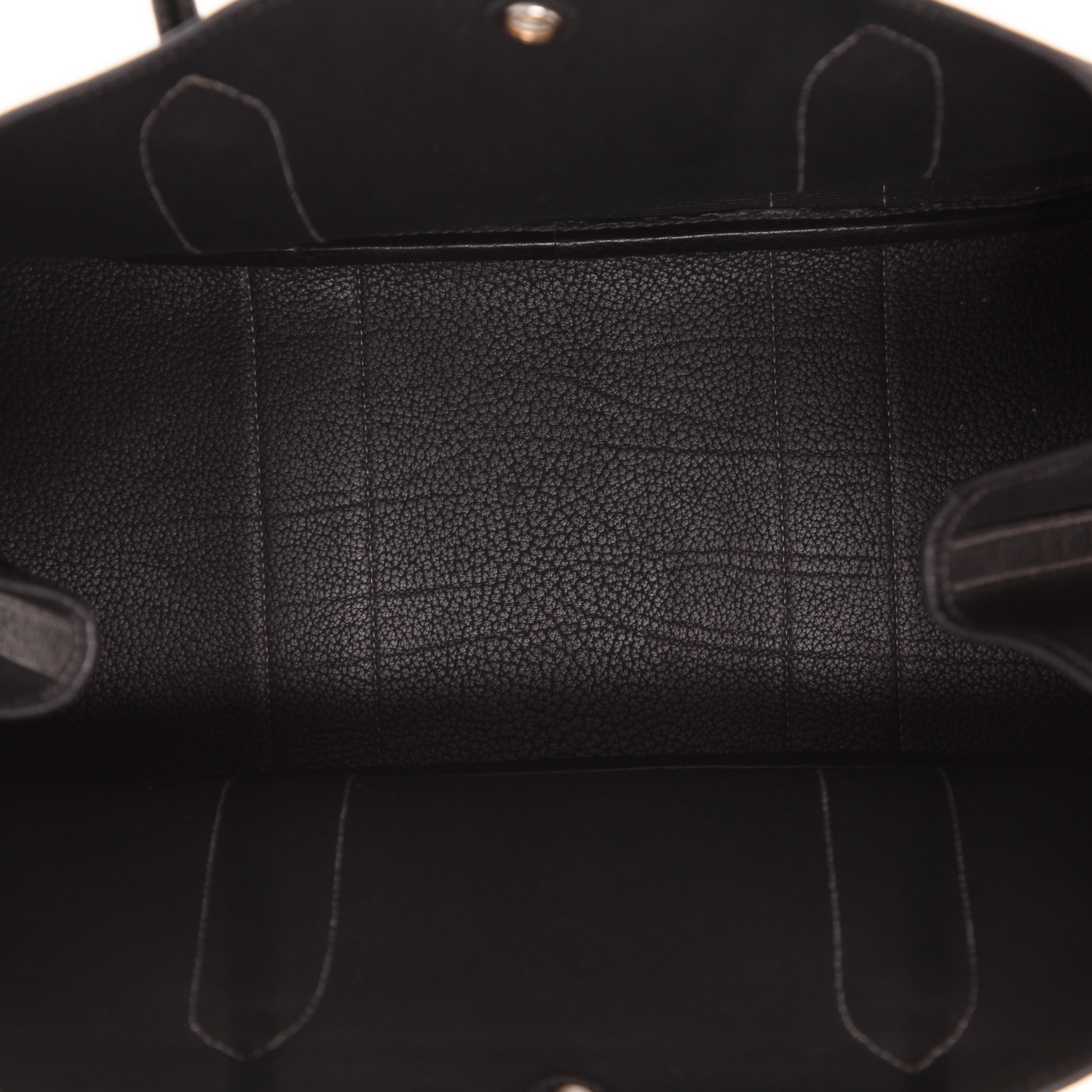 Bolso de mano Hermès «Garden Party» de lona negra y piel negra - Detail D3