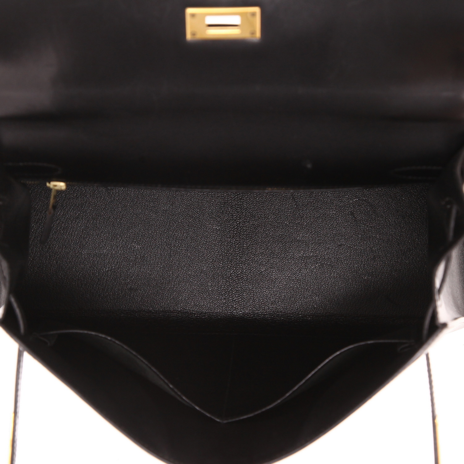 Borsa Hermès Kelly 32 cm in pelle nera "box" - Detail D3