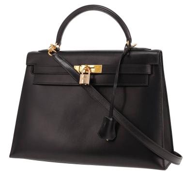 Sac à main Hermès  Kelly 32 cm en cuir box noir