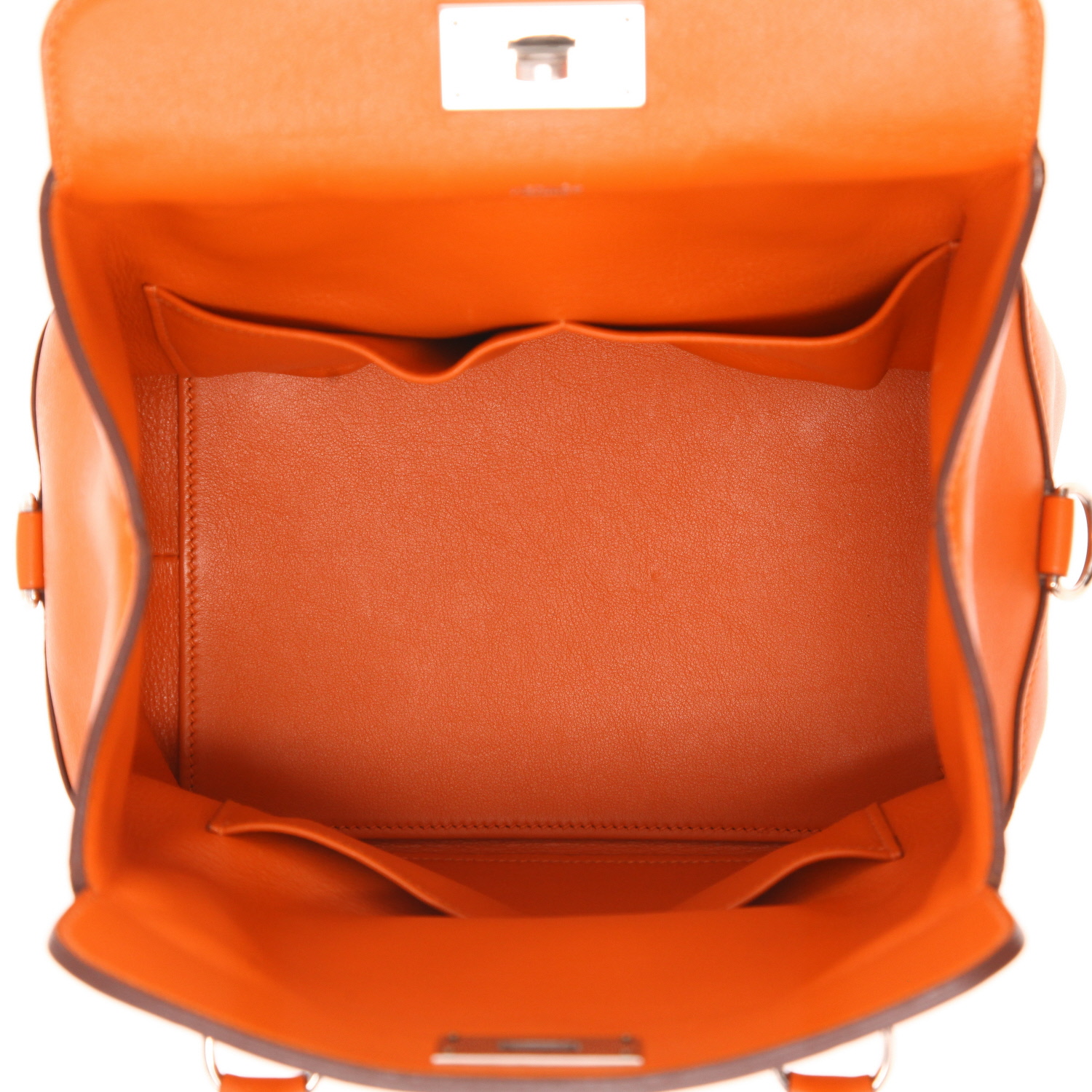 Bolso de mano Hermès «Tool Box» de piel Swift Orange - Detail D3