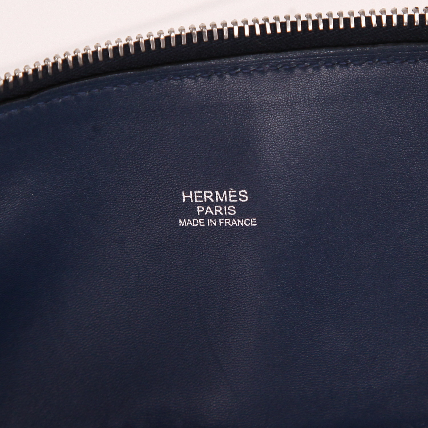 Bolso Hermès Bolide de 31 cm en piel Togo Bleu Indigo - Detail D2