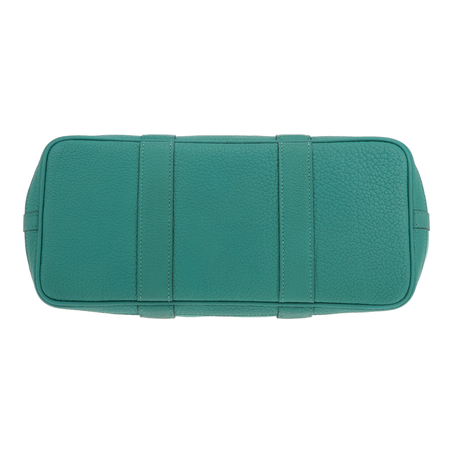 Hermès Garden Party 30 cm handbag in green canvas and leather - Detail D1
