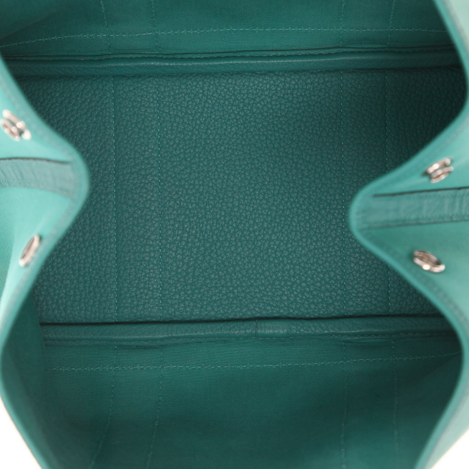 Bolso de mano Hermès «Garden Party» de 30 cm, de lona y piel verde - Detail D3
