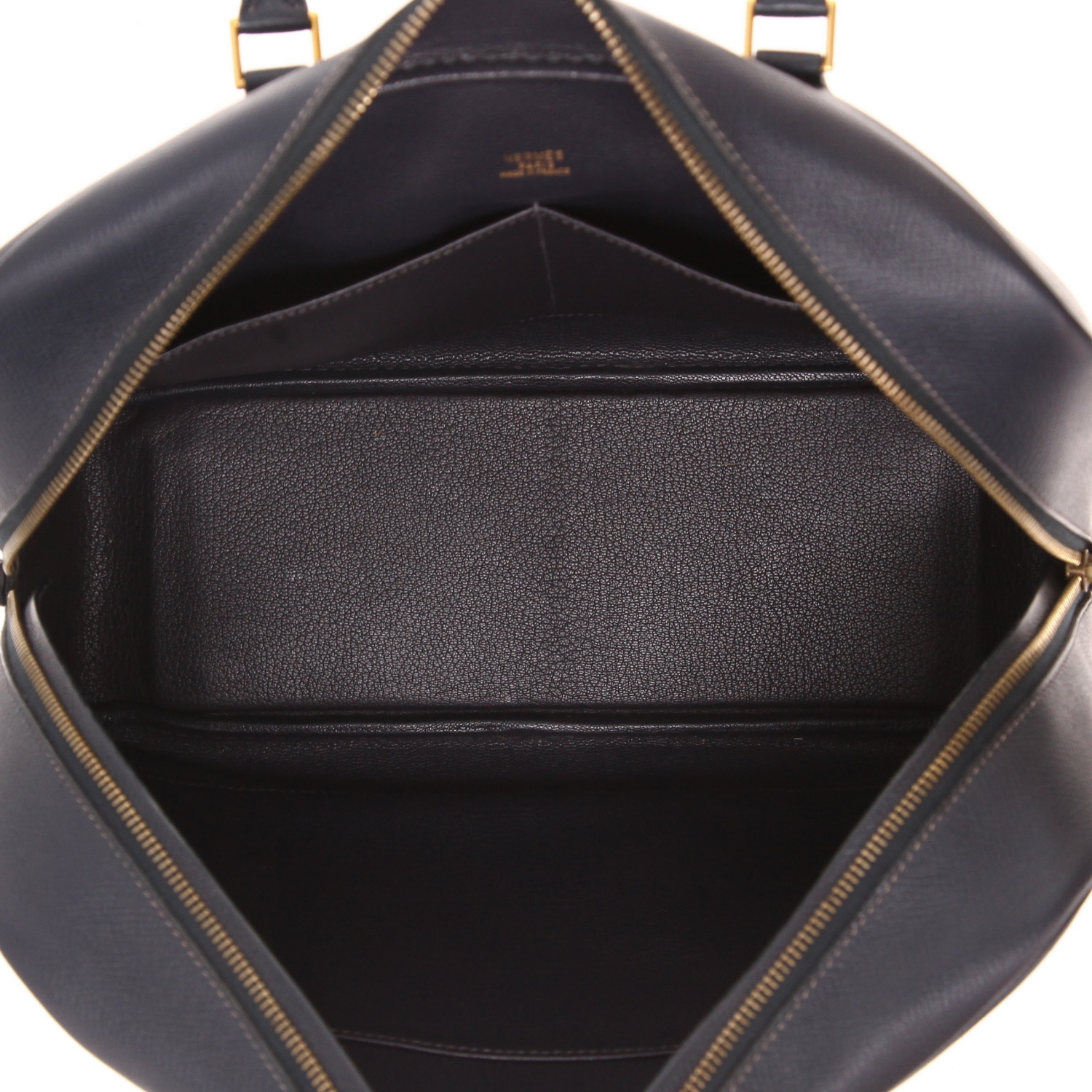 Borsa Hermès “Plume” in pelle Courchevel Bleu Marine - Detail D3