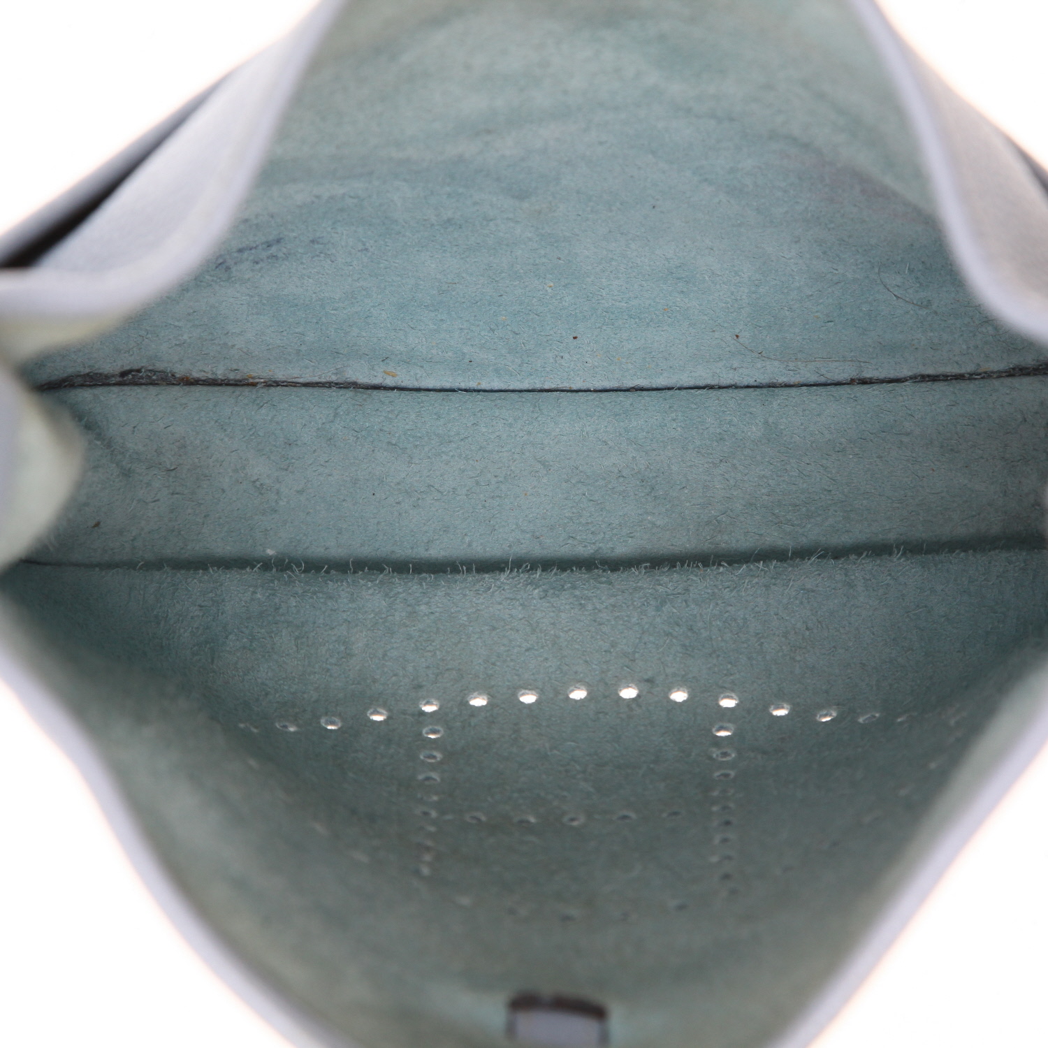 Borsa a tracolla Hermès Evelyne 29 cm in pelle Togo Blu Lino - Detail D3
