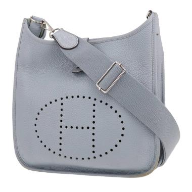 Hermès Evelyne 29 cm shoulder bag in Blue Linen Togo leather