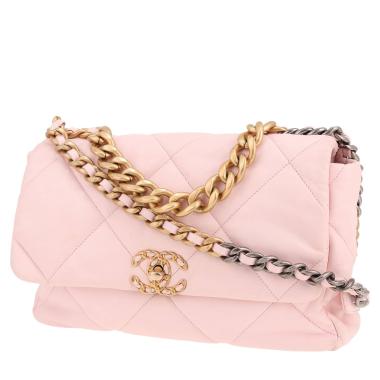 Borsa Chanel  19 in pelle trapuntata rosa