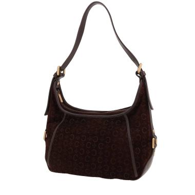 Celine   handbag  in brown Veau velours  and brown leather