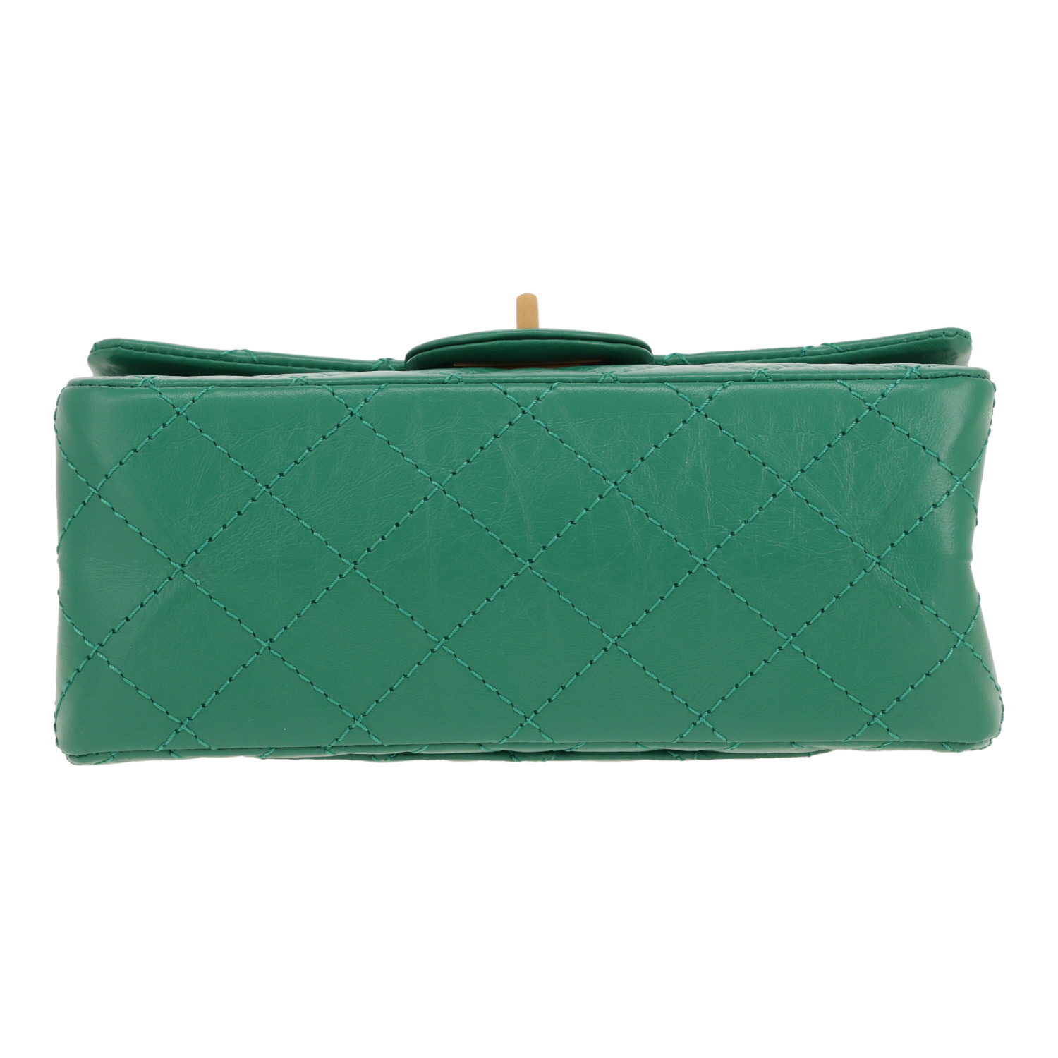 Borsa a tracolla Chanel  2.55 modello piccolo  in pelle trapuntata verde - Detail D1