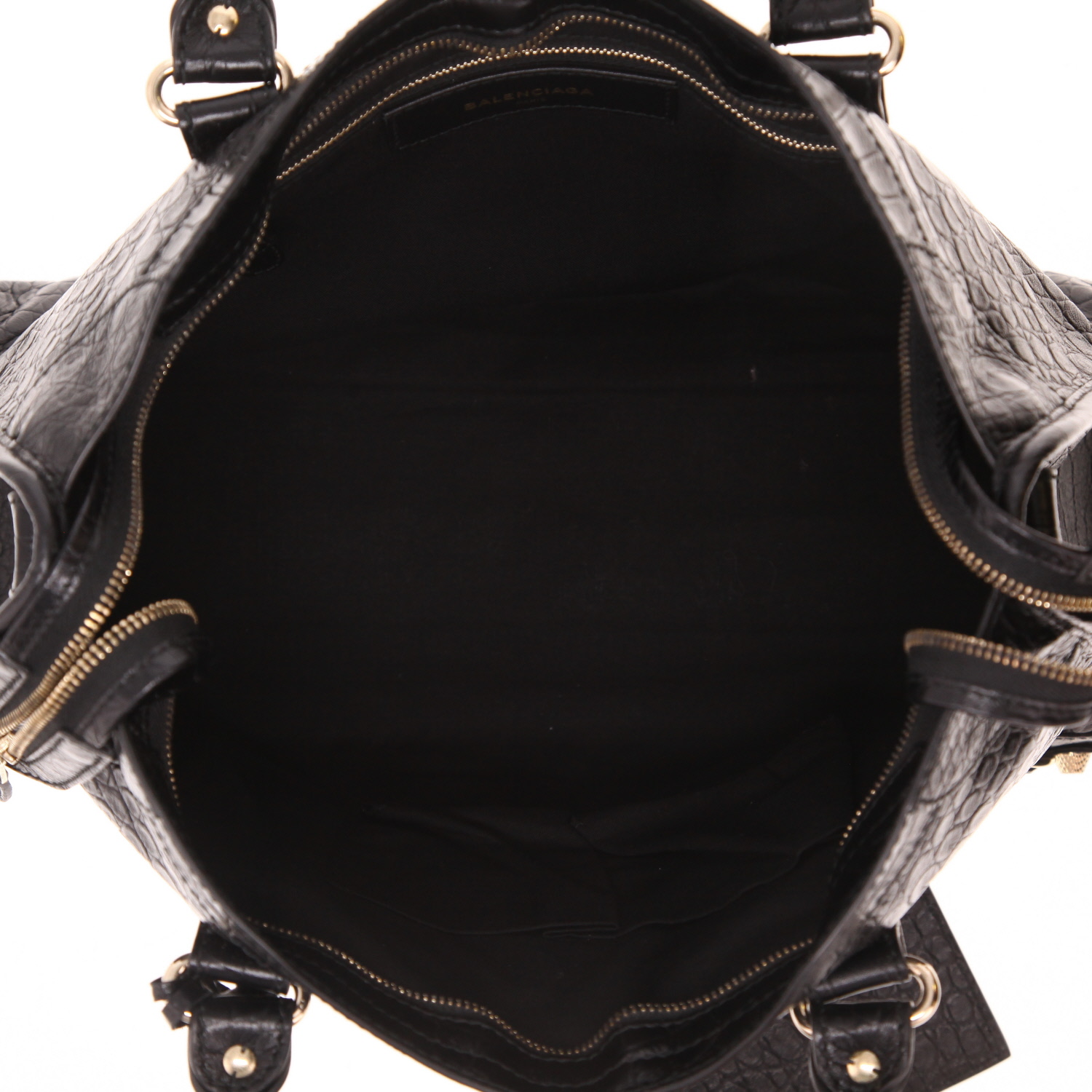 Balenciaga  City handbag  in black leather - Detail D3