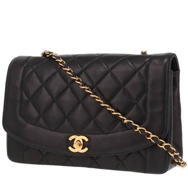 Bolso bandolera Chanel Diana de piel acolchada negra