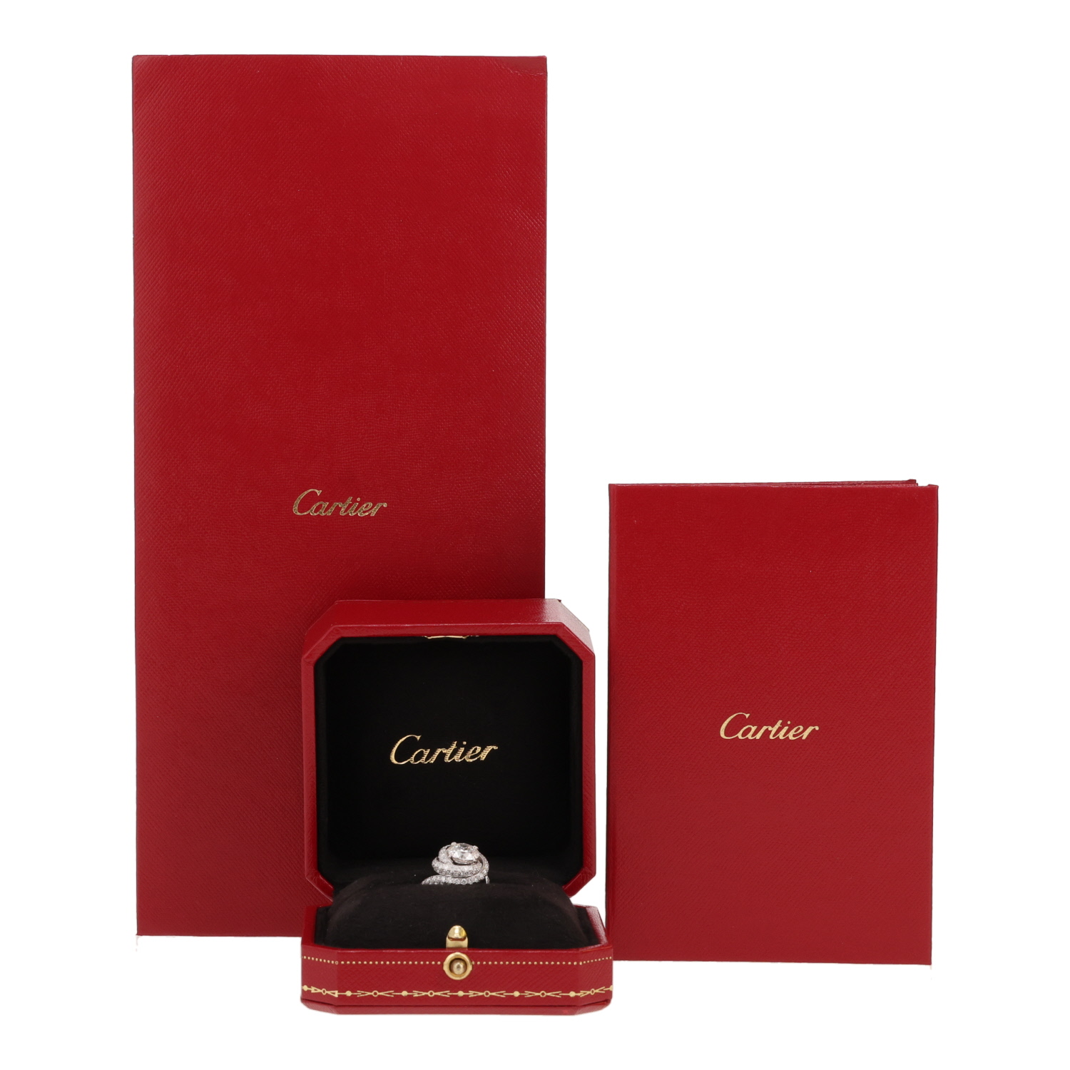 Anello Cartier Trinity Ruban in platino e diamanti - Detail D2