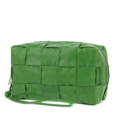 Bottega Veneta   pouch  in green intrecciato leather