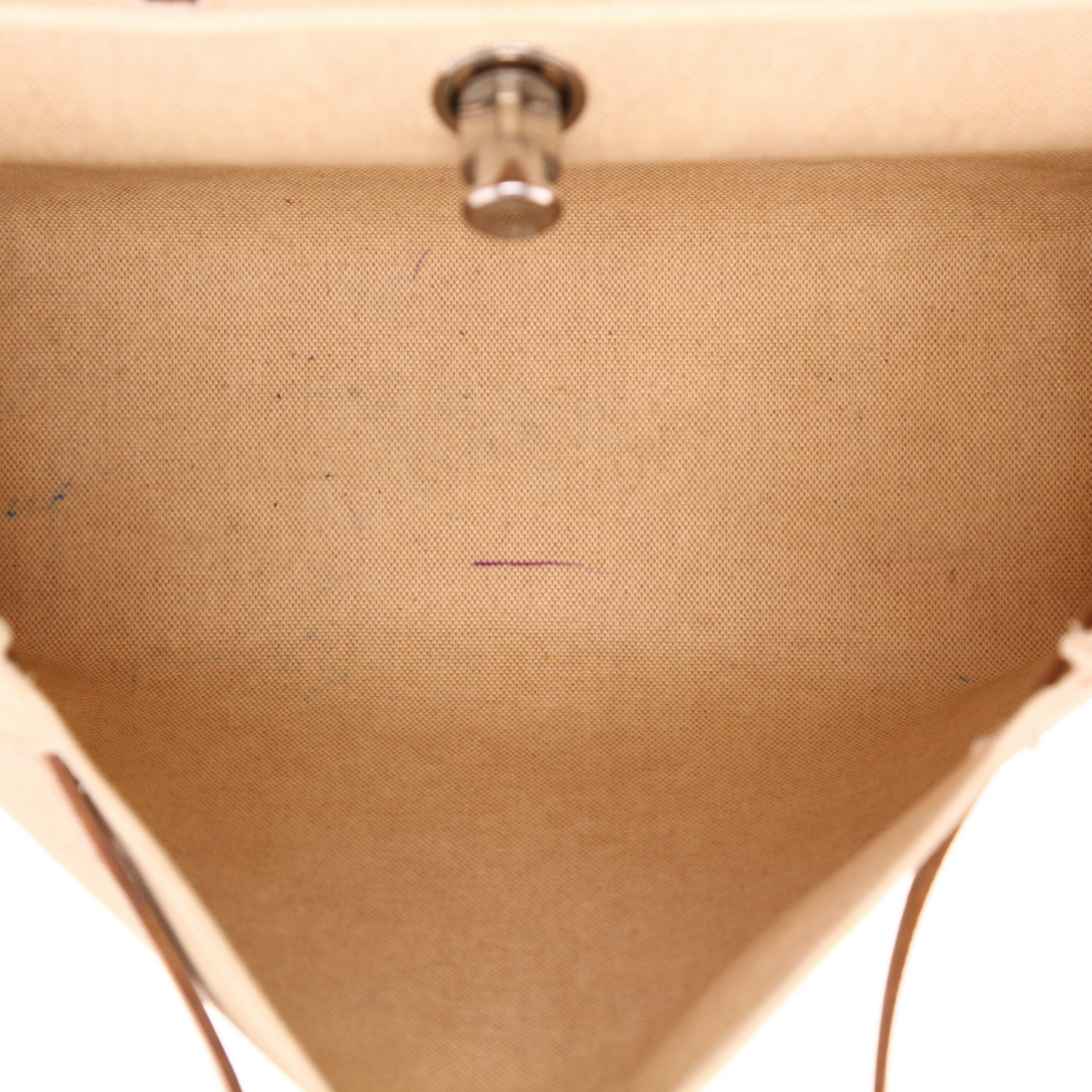 Bolso Hermès Herbag, para llevar al hombro o en la mano, de lona beige y piel de vaca Hunter - Detail D3