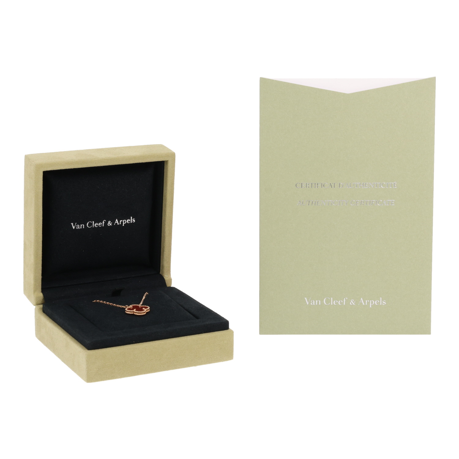 Van Cleef &amp; Arpels Vintage Alhambra necklace in yellow gold and carnelian - Detail D2