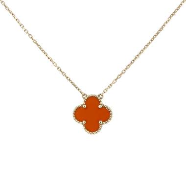 Collier Van Cleef & Arpels Vintage Alhambra en or jaune et cornaline