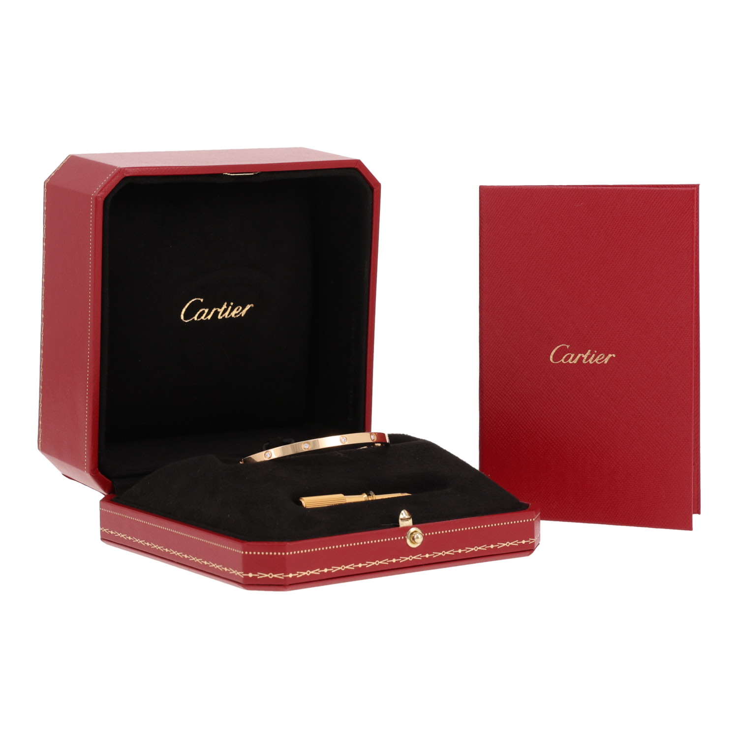 Bracciale Cartier Love con 10 diamanti, modello piccolo in oro giallo e diamanti