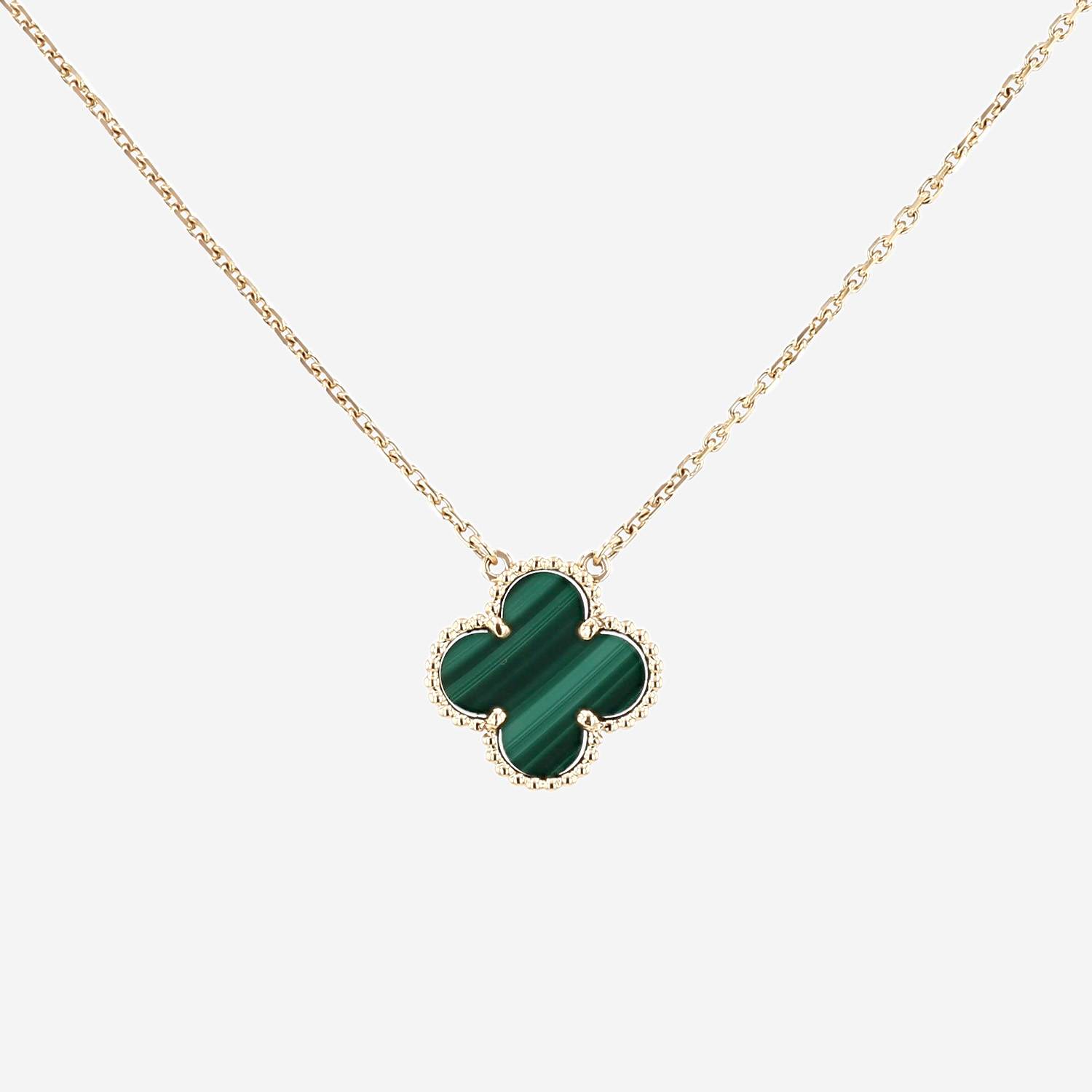 Pendentif Van Cleef & Arpels Vintage Alhambra en or jaune et malachite