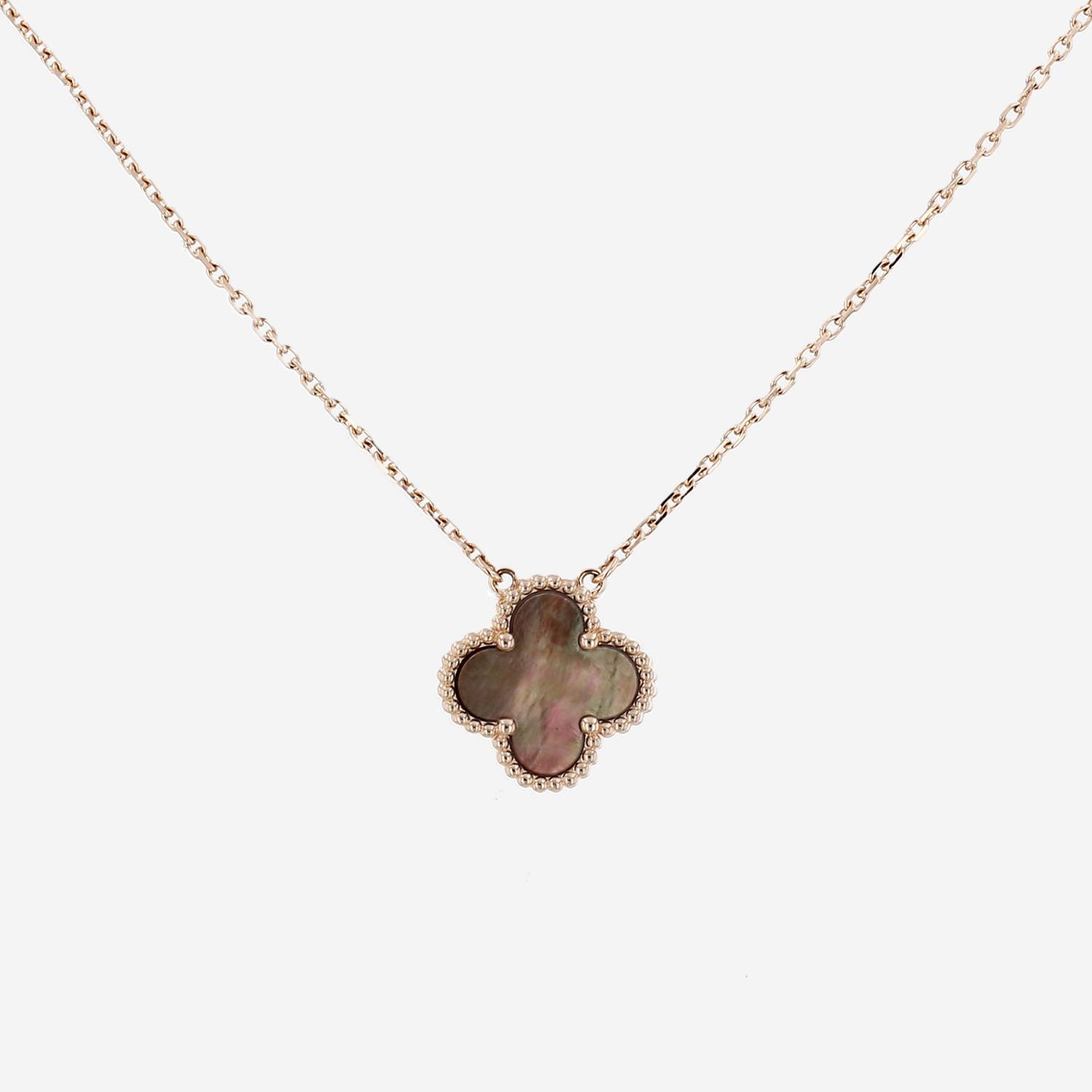 Pendentif Van Cleef & Arpels Vintage Alhambra en or rose et nacre grise