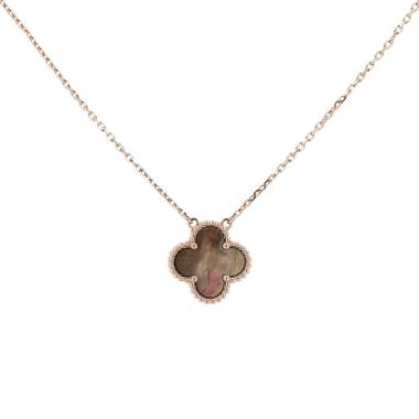 Van Cleef & Arpels Vintage Alhambra pendant in rose gold and grey mother-of-pearl