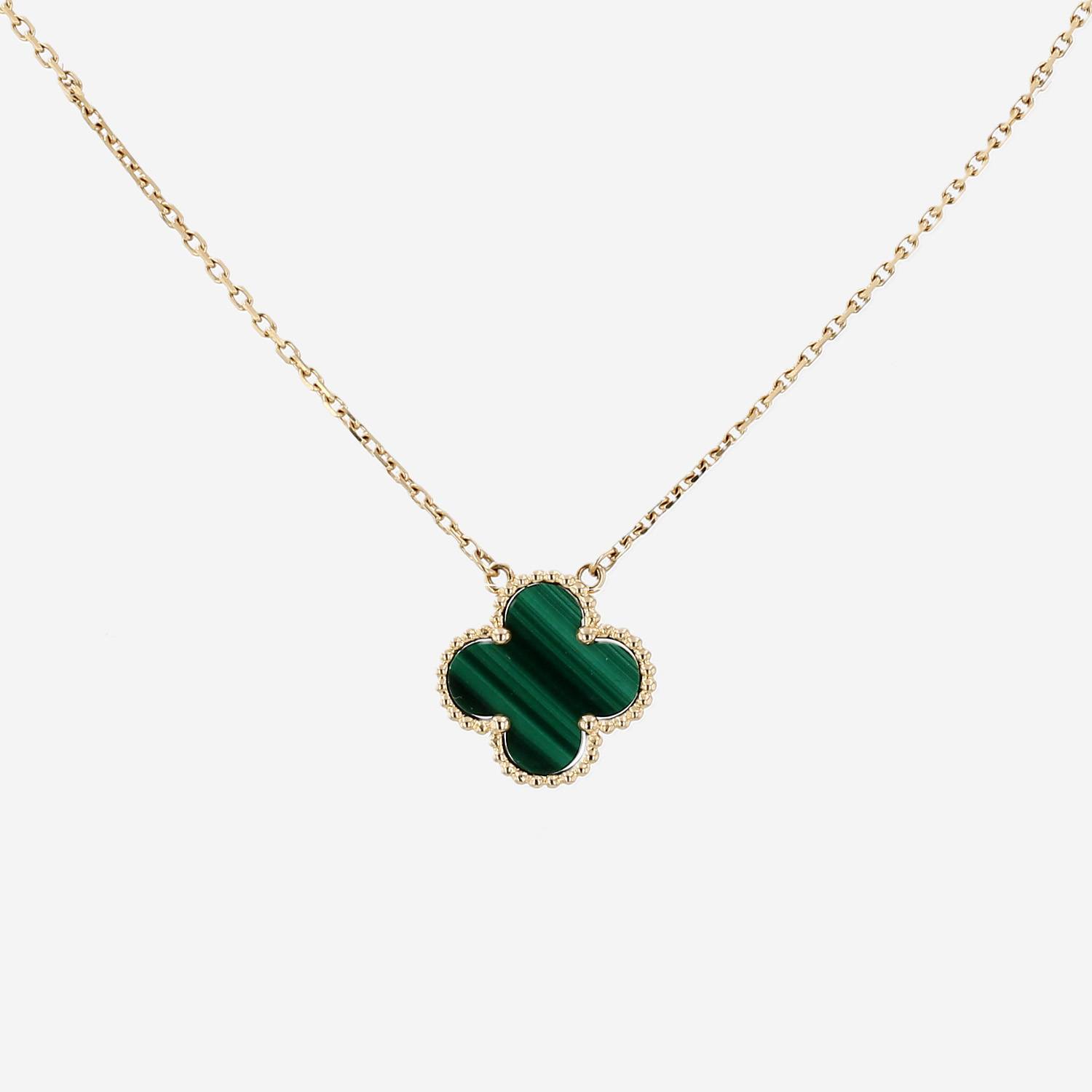 Ciondolo Van Cleef &amp; Arpels Vintage Alhambra in oro giallo e malachite