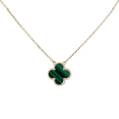 Pendentif Van Cleef & Arpels Vintage Alhambra en or jaune et malachite