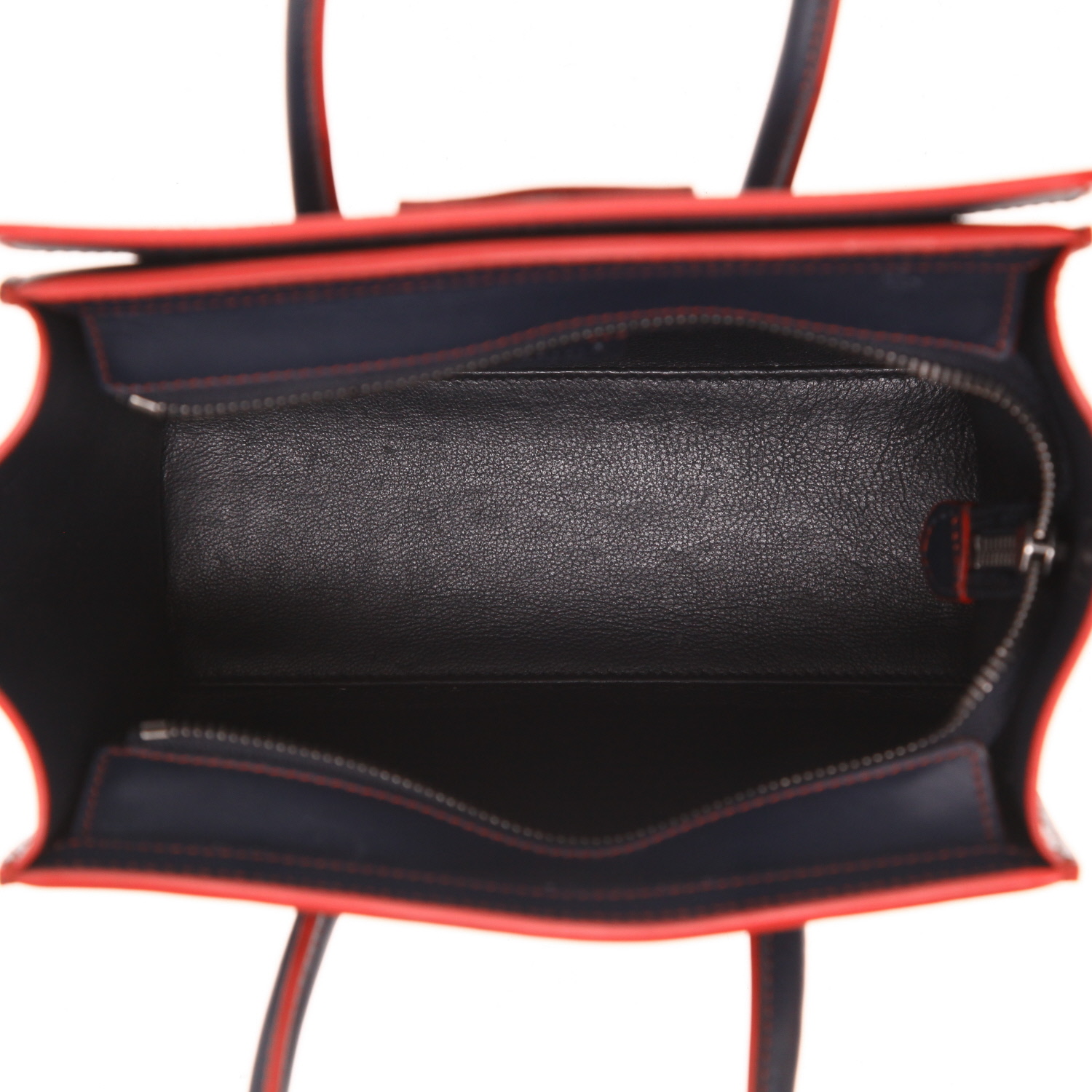 Borsa Celine Luggage Nano in pelle blu navy - Detail D3