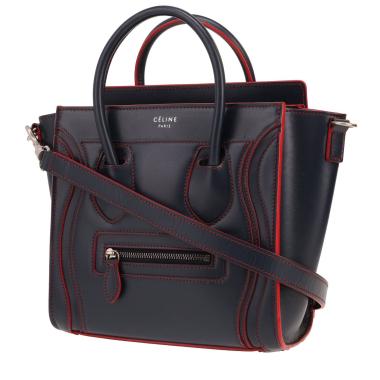 Borsa Celine Luggage Nano in pelle blu navy