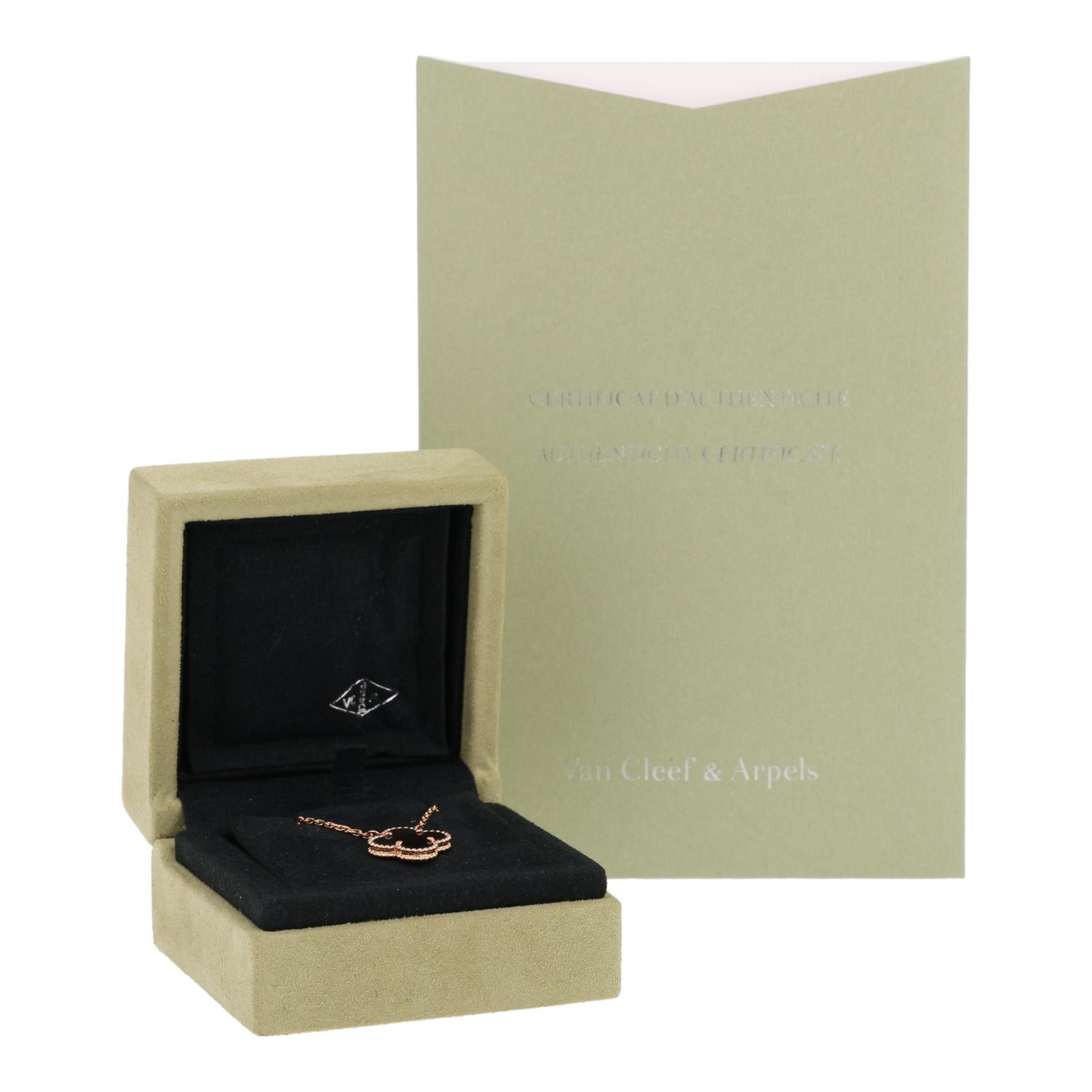 Van Cleef & Arpels Vintage Alhambra necklace in rose gold and grey mother-of-pearl - Detail D2