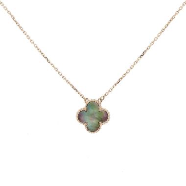 Van Cleef & Arpels Vintage Alhambra necklace in rose gold and grey mother-of-pearl