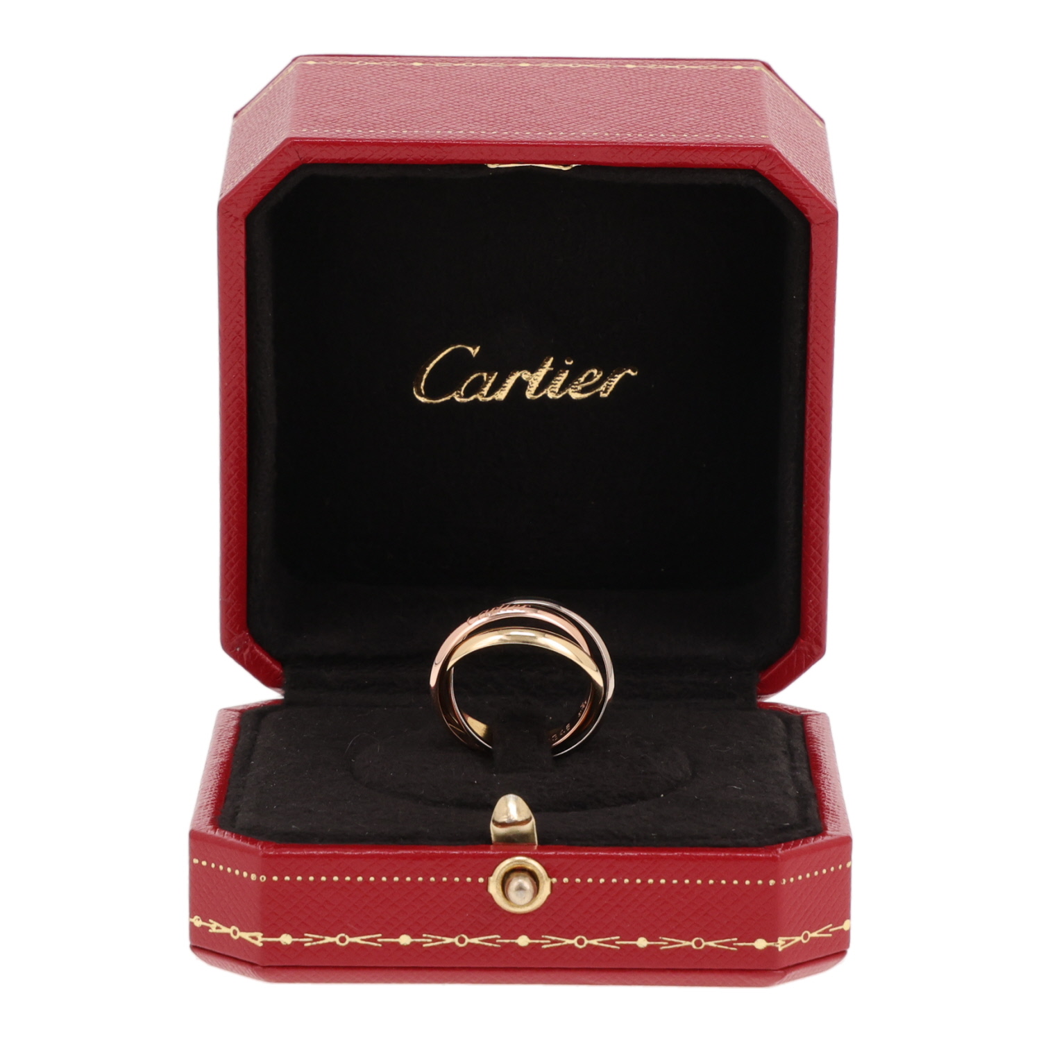 Anillo Cartier Trinity, modelo pequeño, en tres tonos de oro - Detail D2