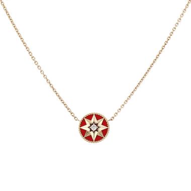 Collar «Rose des vents» de Dior en oro rosa, cerámica y diamantes