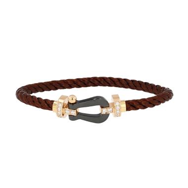 Fred Force 10 large-sized bracelet in rose gold, diamonds and ceramic