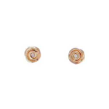 Orecchini Dior Rose Dior Couture modello piccolo in oro rosa e diamanti