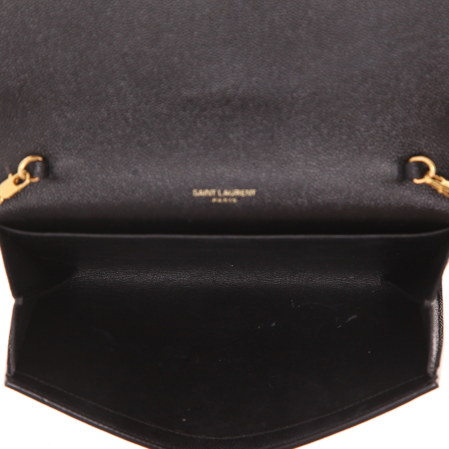 Saint Laurent Uptown shoulder bag in black grained leather - Detail D3