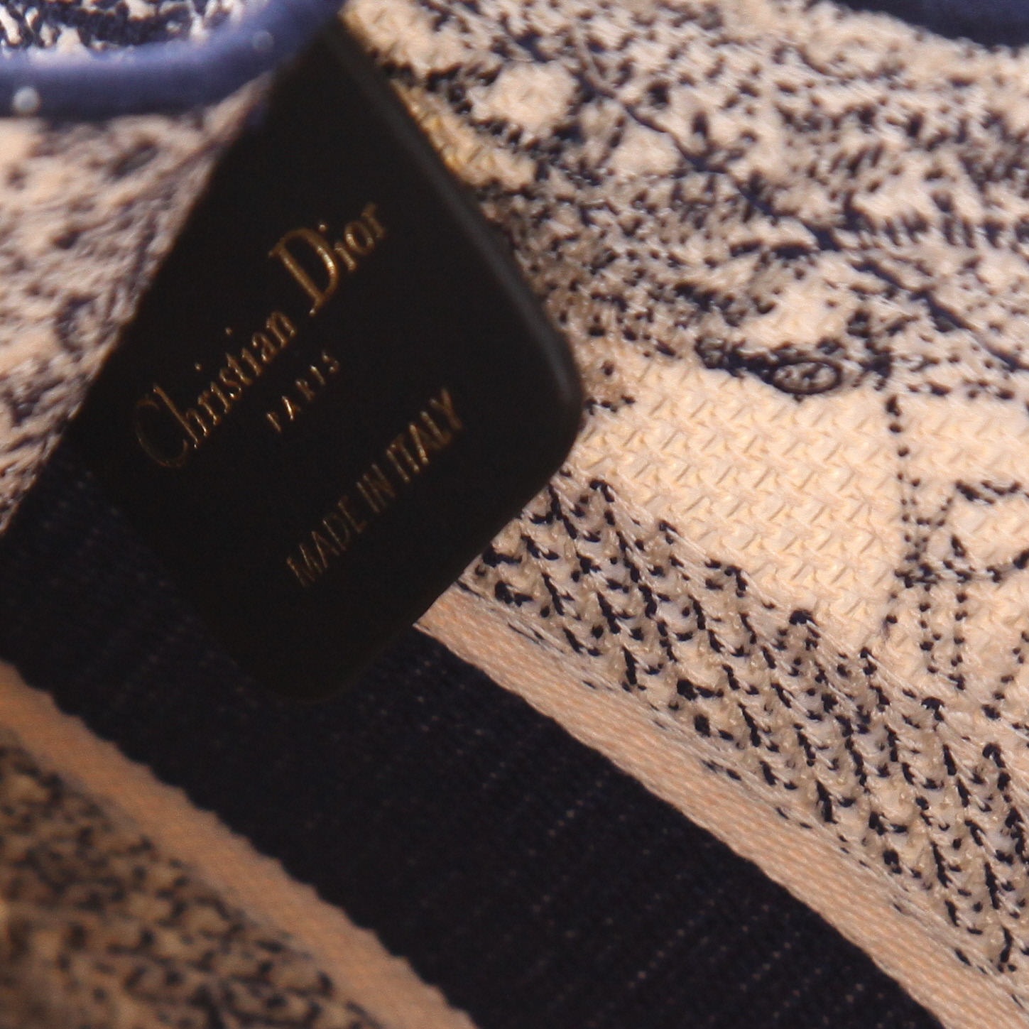 Sac à main Dior  Book Tote mini  en toile bleue et blanche - Detail D2