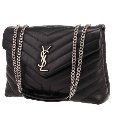 Bolso bandolera Saint Laurent   modelo mediano  en cuero acolchado con motivos de espigas negro