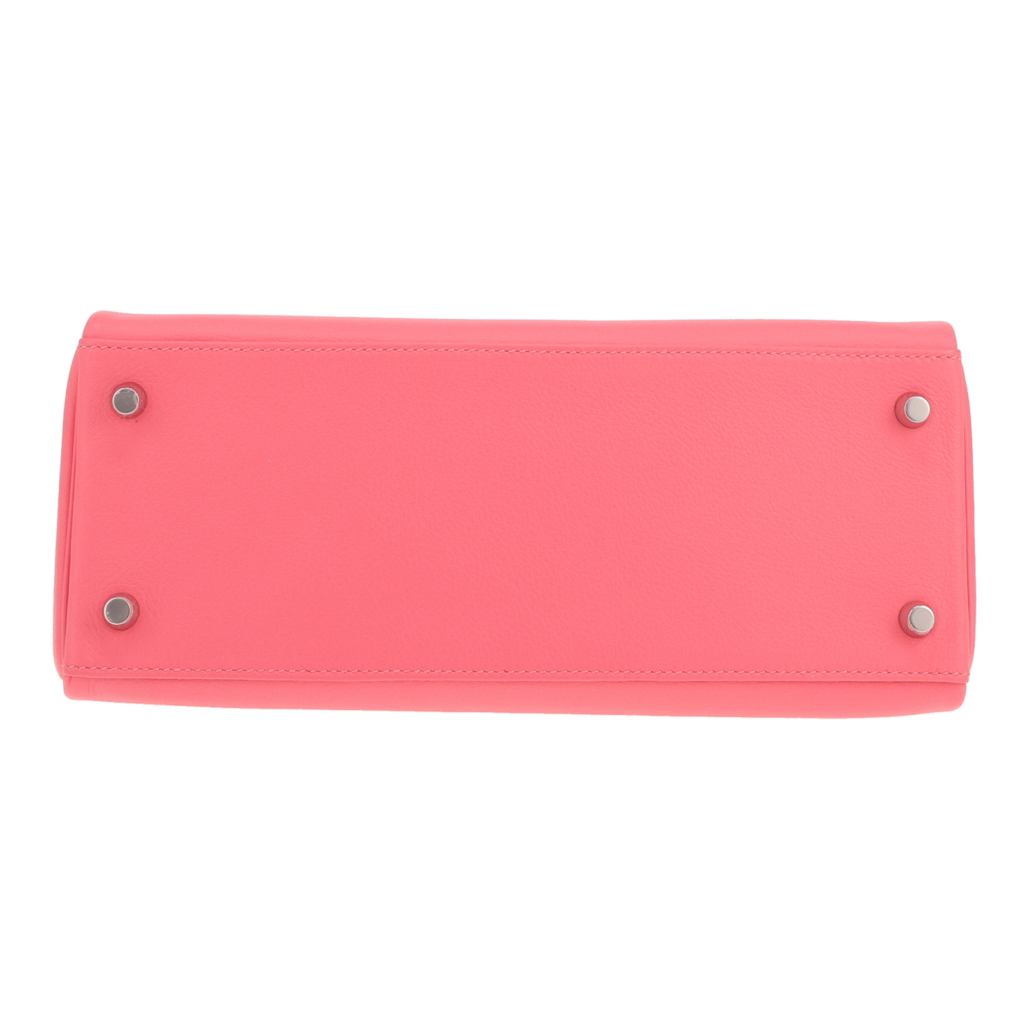 Hermès Kelly 28 cm handbag in Azalée pink Evercolor leather - Detail D1